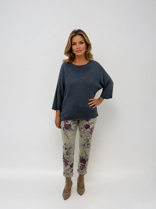 03000 Pantalon Floral Doré