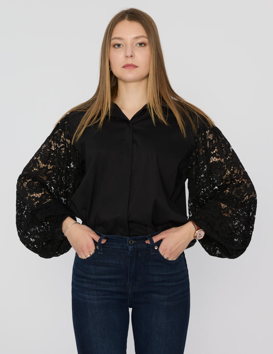 LCW25-046 Chemise à manches brodées